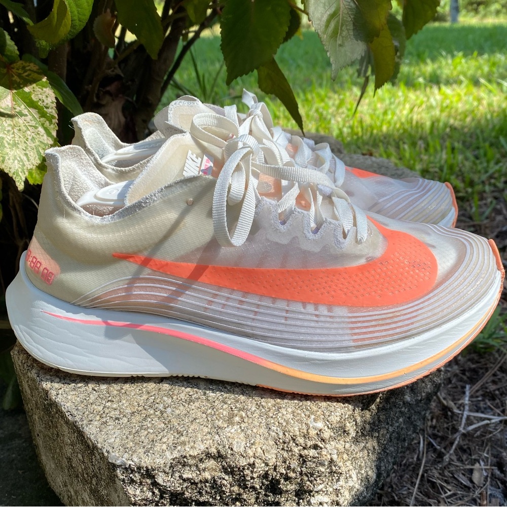 Nike Zoom Fly SP White and Orange Running Sneakers Women’s Size 7.5